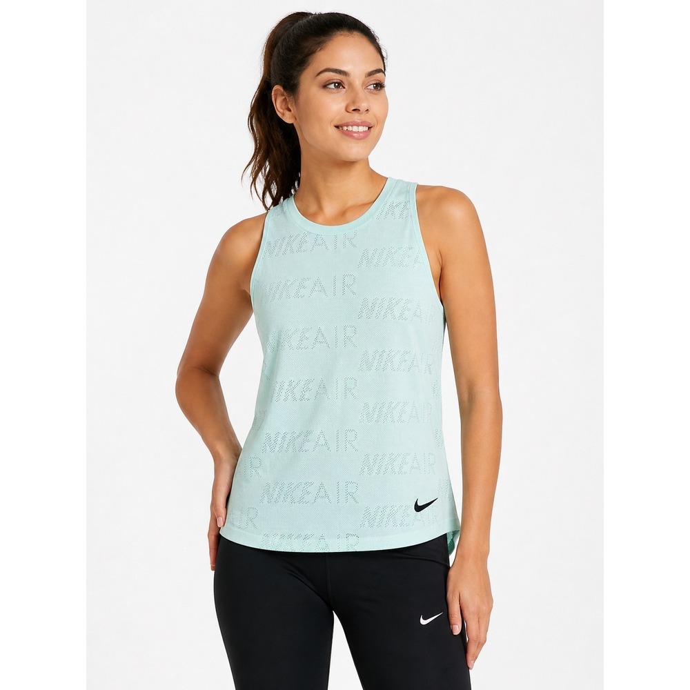 Nike Air Dri-FIT Running Tank Top Womens Small Mint Green‎ AT7984-336 Perforated